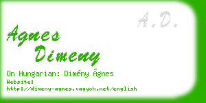 agnes dimeny business card